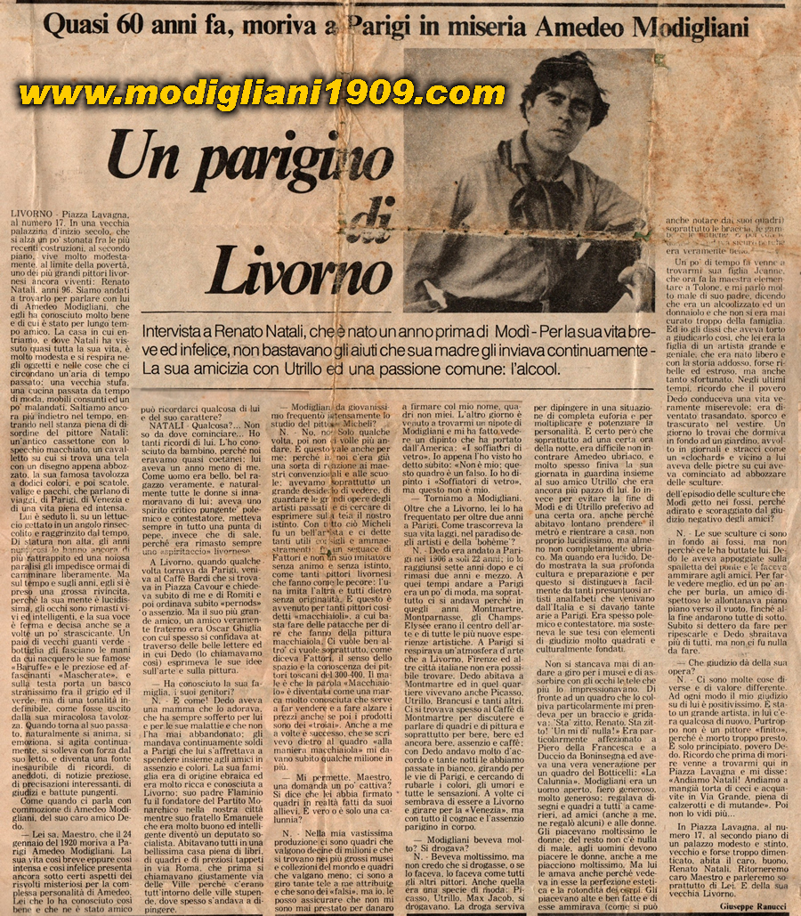 Modigliani: intervista a Renato Natali