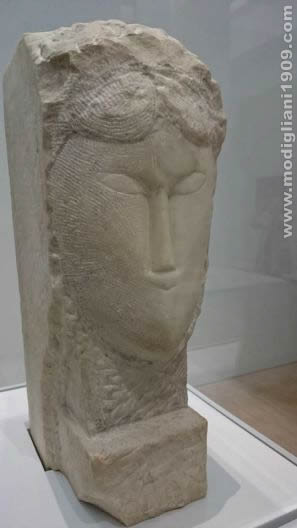 Head of woman, Amedeo Modigliani, 1912 - 1912, White marble, LaM - Lille Métropole Musée d'art moderne, d'art contemporain et d'art brut