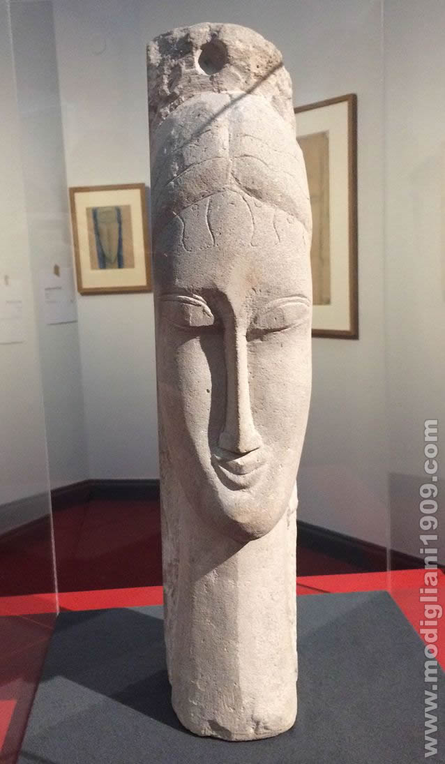 Head of woman, Amedeo Modigliani, 1911 - 1912, Euville stone, MNAM (Musée National d'Art Moderne – Centre Georges Pompidou) - Paris