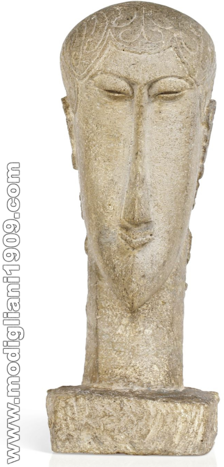 Head, Amedeo Modigliani, 1910 - 1911, Sandstone, Private collection (sold by Christie's on 13 May 2019)