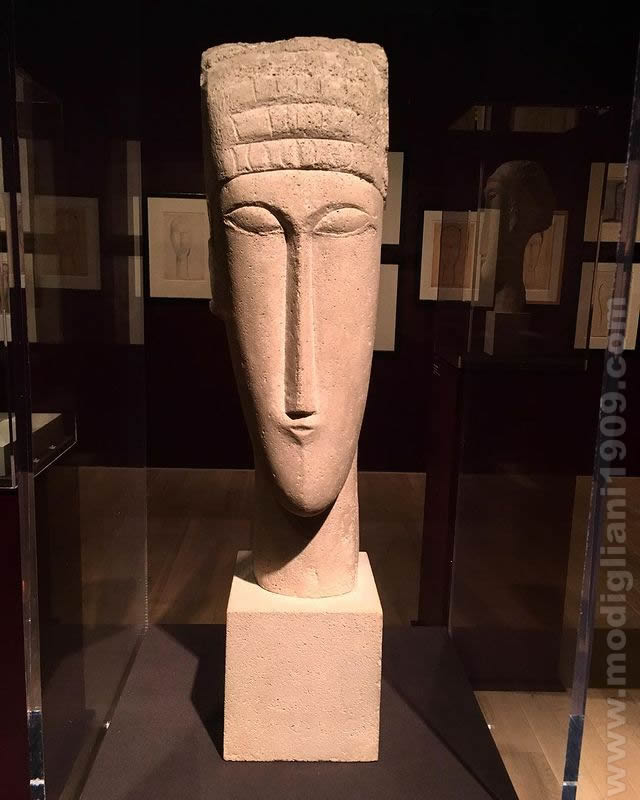 Head, Amedeo Modigliani, 1911 - 1912, Limestone, jewish museum exhibition NYC