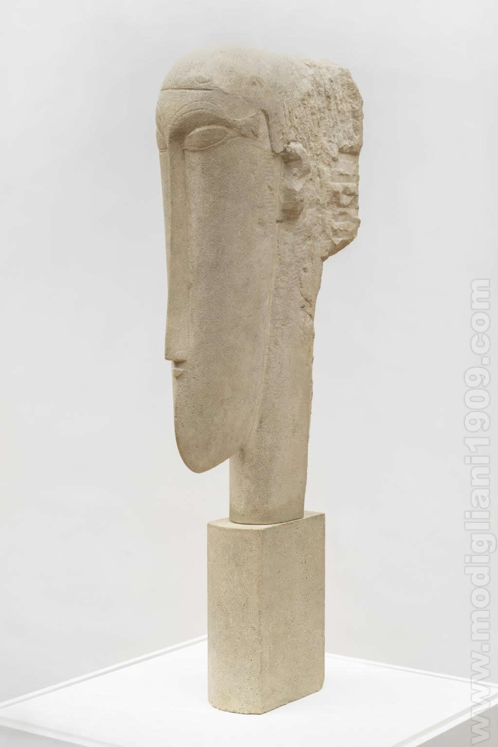 Head (left side), Amedeo Modigliani, 1911 - 1912, Limestone, Tate Modern, London