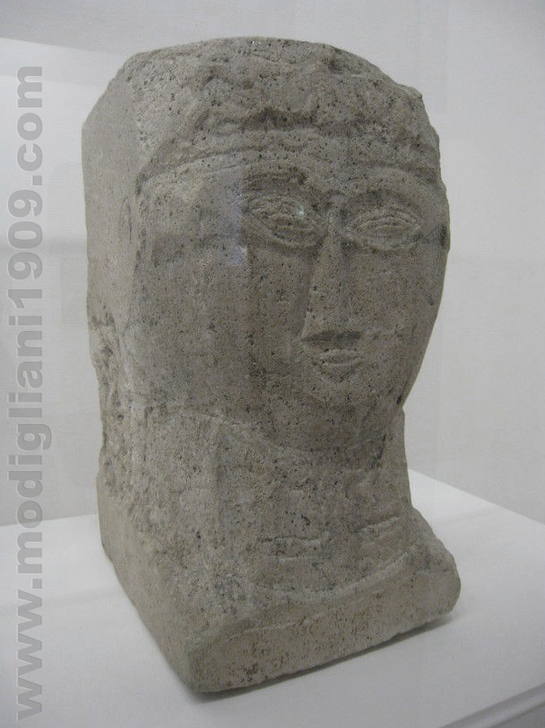 Head of woman, Amedeo Modigliani, 1910 ca, stone, Musée national d'Art moderne (MNAM), Centre Georges Pompidou (Paris