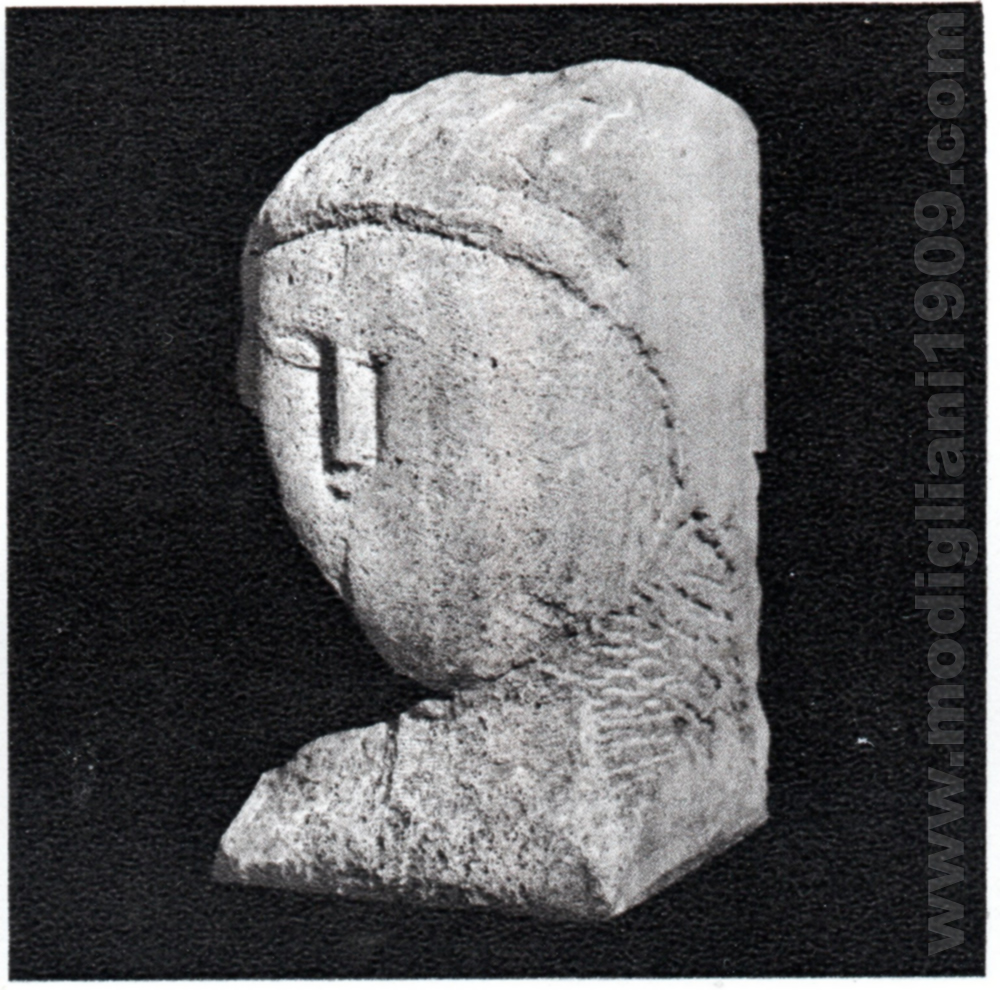 Head (left side), Amedeo Modigliani, 1910 - 1911, stone, private collection (formerly Perls Galleries, New York