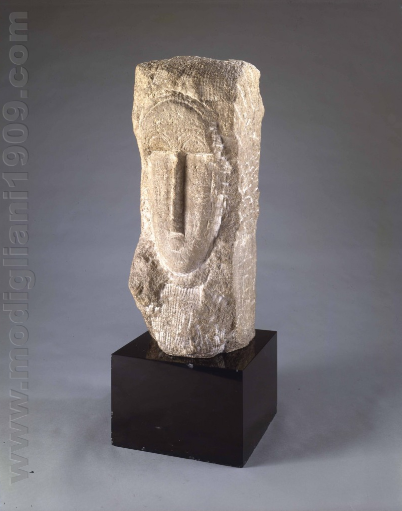 Testa, Amedeo Modigliani, pietra, 1909 - 1910 - Hirshhorn Museum and Sculpture Garden Collection, Smithsonian Institution, Washington D.C.