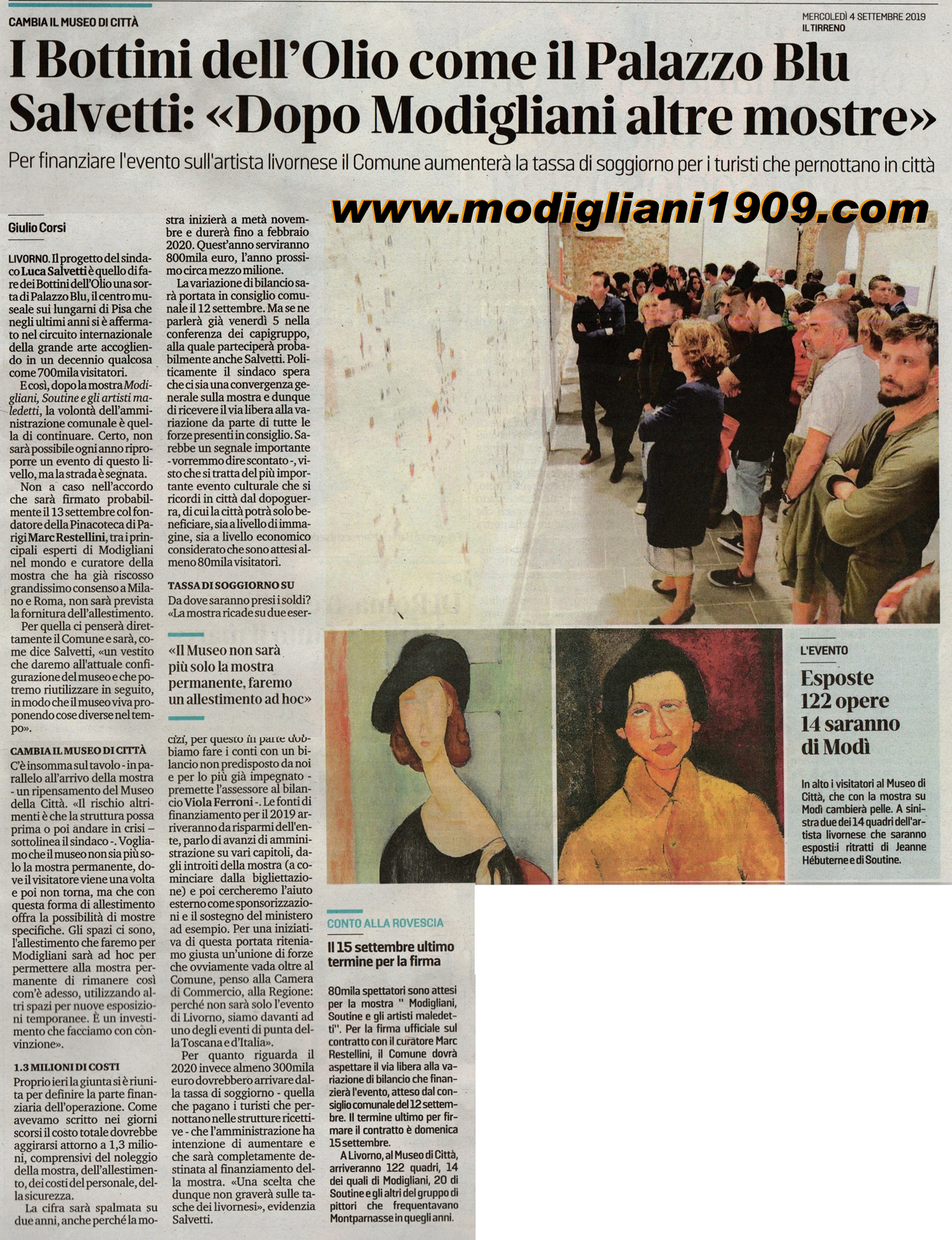 Luca Salvetti: dopo Modigliani altre mostre