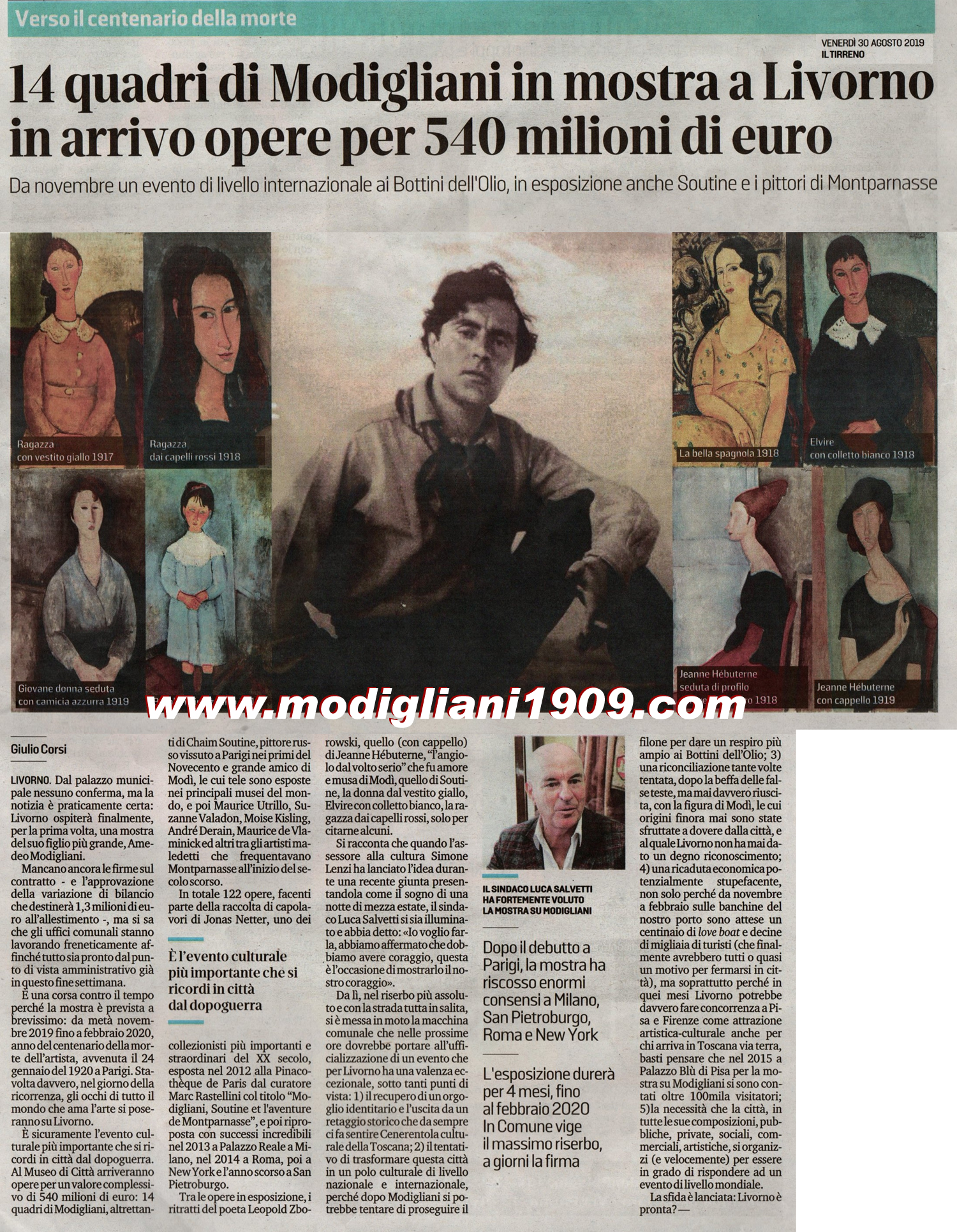 14 opere di Modigliani in mostra a Livorno