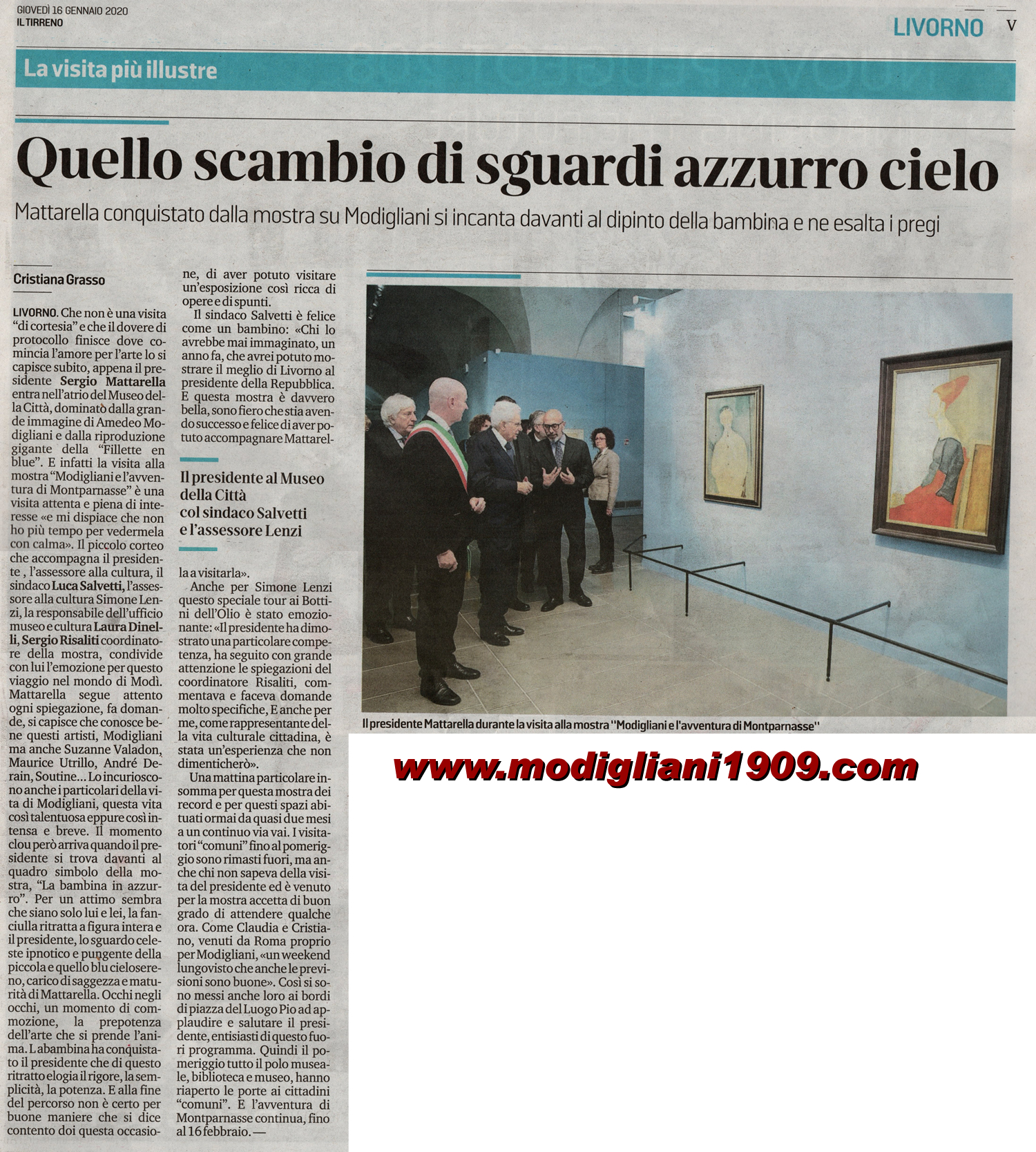 Livorno, President Mattarella visits the exhibition dedicated to Modigliani