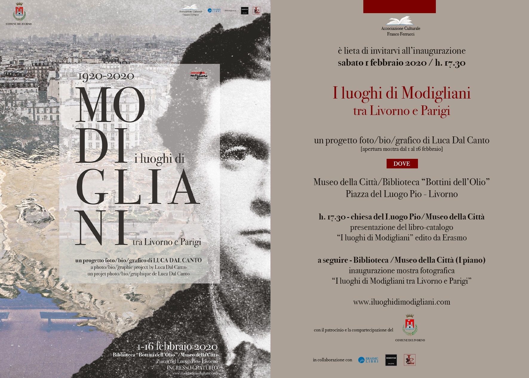 Inaugurazione mostra foto(bio)grafica 'I luoghi di Modigliani' - biblioteca Bottini dell'Olio