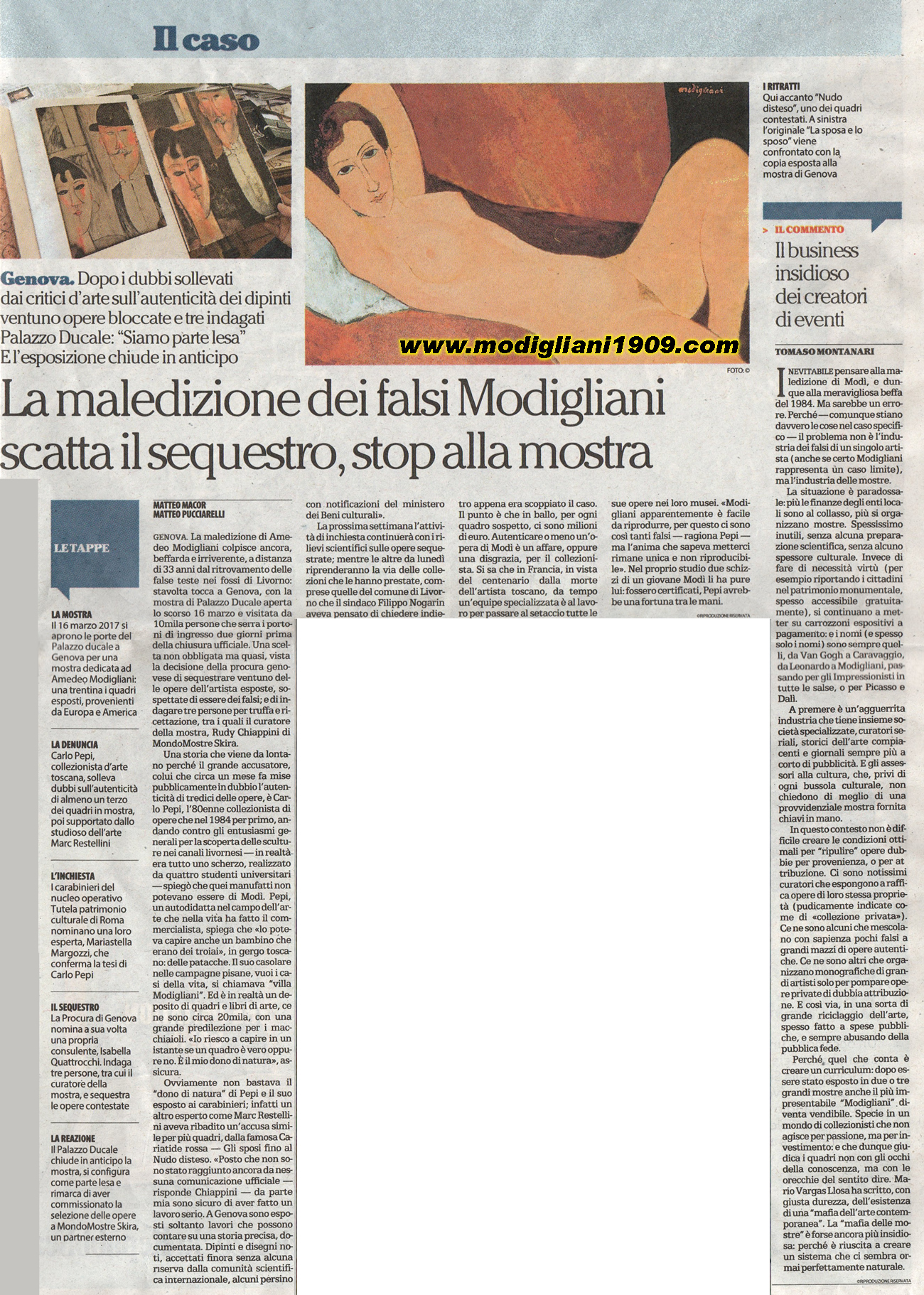 la maledizione dei falsi Modigliani, scatta il sequestro, stop alla mostra - La Repubblica