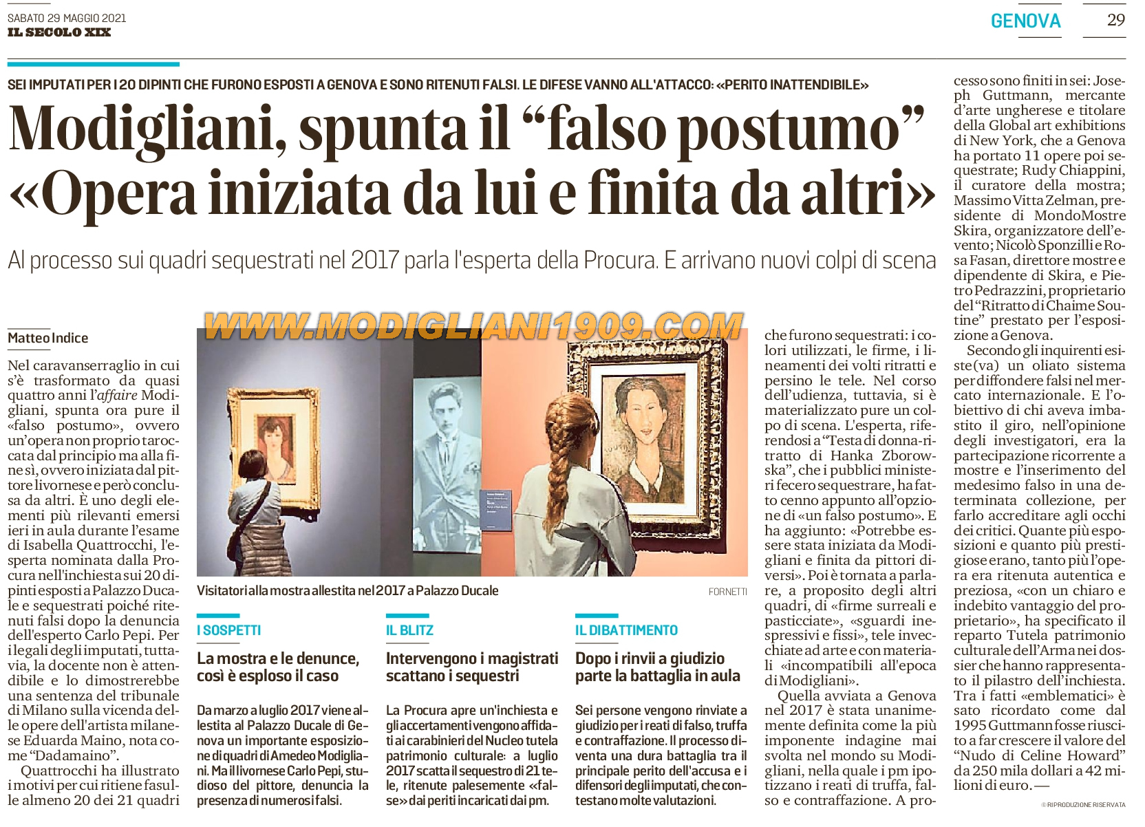 Modigliani and the 'fake posthumous': «work begun by him and finished by others»