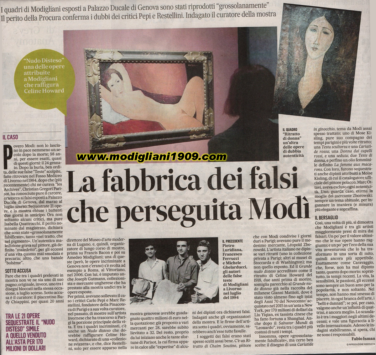 The fake factory that pursued  Modigliani - Il Messaggero