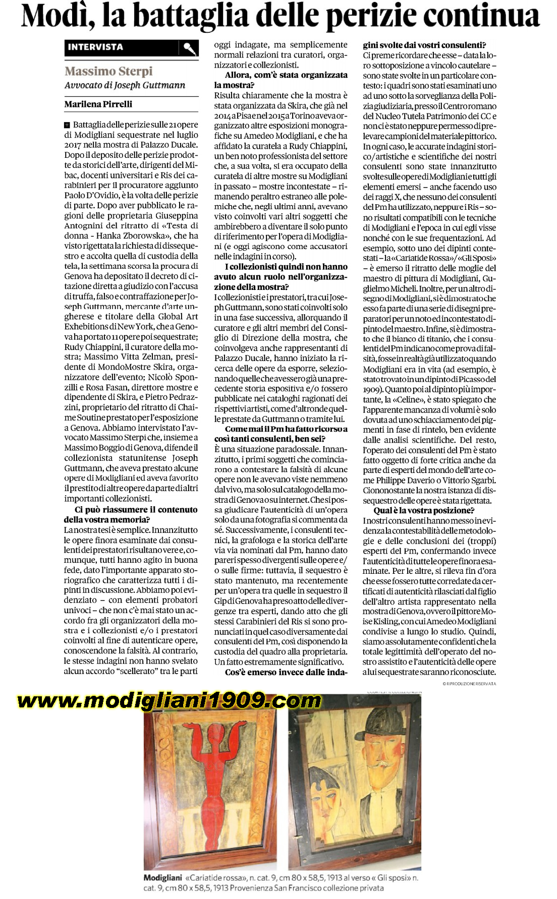 Modì, the battle of the appraisals go on
