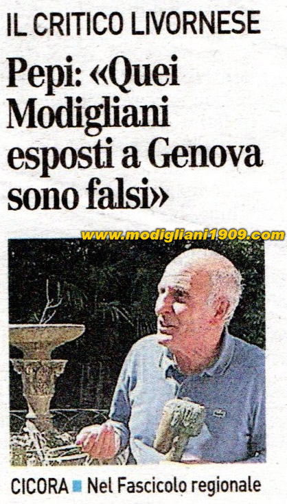 Carlo Pepi: those Modigliani exhibited in Genoa are fakes