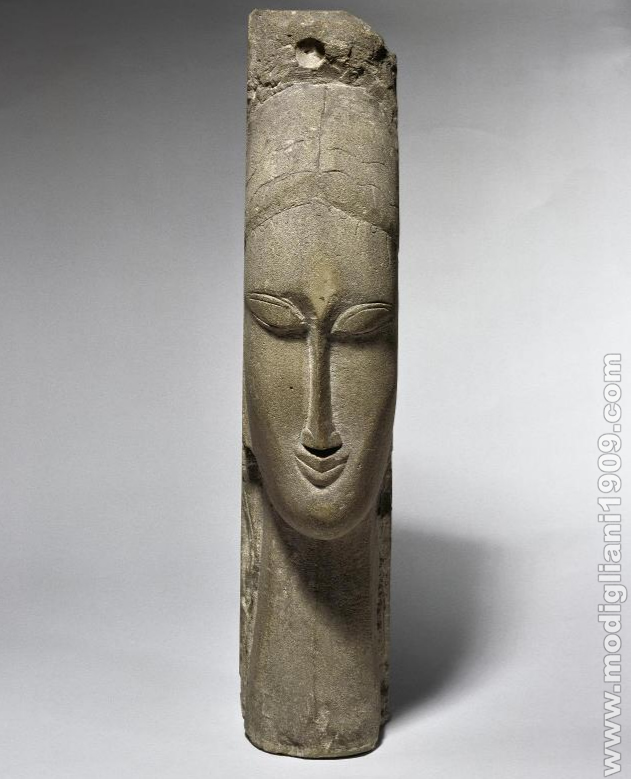Tête de femme , Amedeo Modigliani, 1911 - 1912, Limestone (Euville stone), MNAM (Musée National d'Art Moderne – Centre Georges Pompidou) - Paris
