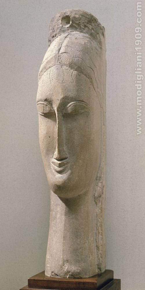 head of a woman, Amedeo Modigliani, 1911 - 1912, limestone, MNAM (Musée National d'Art Moderne – Centre Georges Pompidou) - Paris